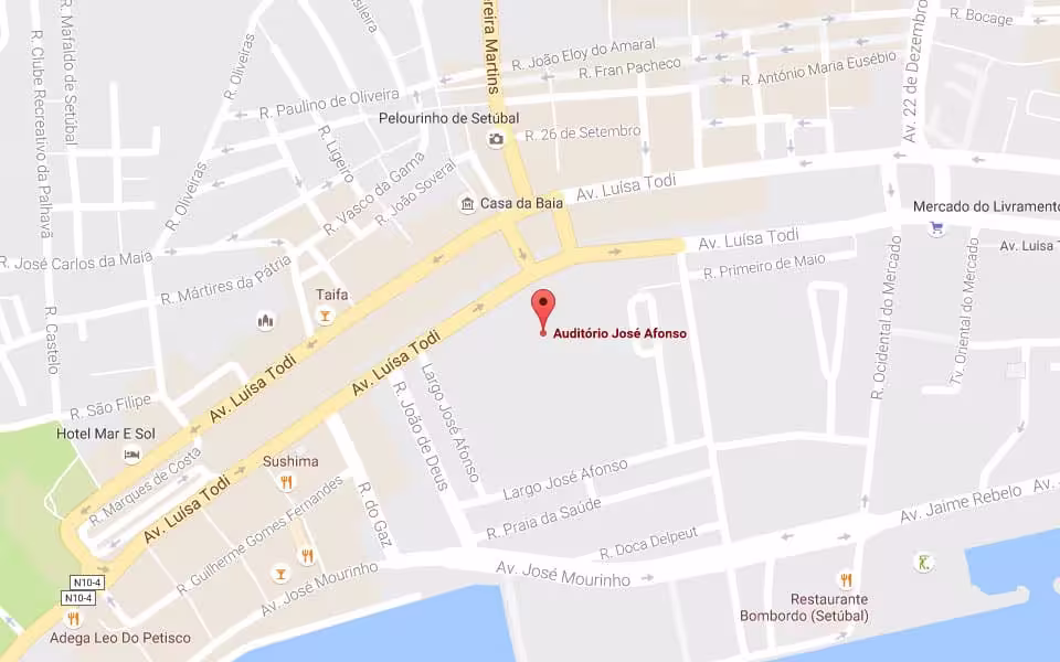 Mapa de localização do Auditório José Afonso