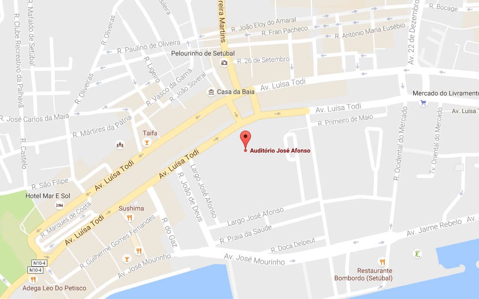Mapa de localização do Auditório José Afonso